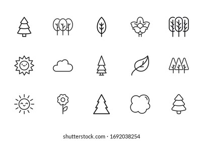 summer line icons set. Stroke vector elements for trendy design. Simple pictograms for mobile concept and web apps. Vector line icons isolated on a white background. 