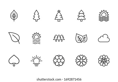 summer line icons set. Stroke vector elements for trendy design. Simple pictograms for mobile concept and web apps. Vector line icons isolated on a white background. 
