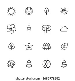 summer line icons set. Stroke vector elements for trendy design. Simple pictograms for mobile concept and web apps. Vector line icons isolated on a white background. 