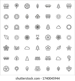 summer line icons set. Stroke vector elements for trendy design. Simple pictograms for mobile concept and web apps. Vector line icons isolated on a white background. 