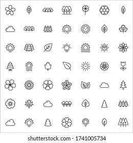 summer line icons set. Stroke vector elements for trendy design. Simple pictograms for mobile concept and web apps. Vector line icons isolated on a white background. 