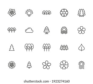 Summer line icons set. Stroke vector elements for trendy design. Simple pictograms for mobile concept and web apps. Vector line icons isolated on a white background.
