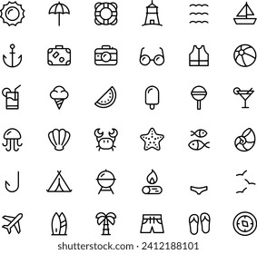 Summer Line Icons vector design