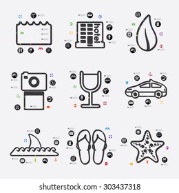 summer line infographic illustration. Fully editable vector file