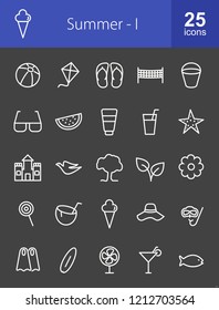 Summer Line Inverted Icons