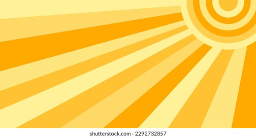 Summer linear background in yellow and orange colors. Abstract geometric sunlshine