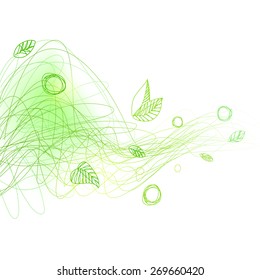 Summer linear lines drawing background. Abstract vector design element. Hand drawing fresh colors illustrations.