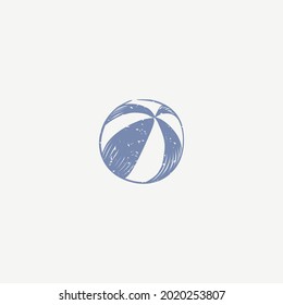 summer lino cut icon vector logo