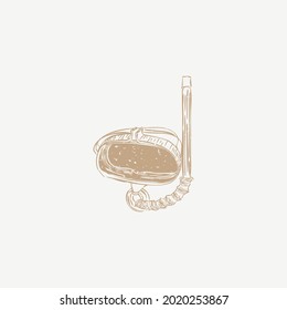 summer lino cut icon vector logo