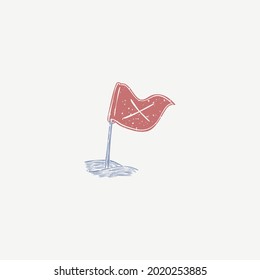 summer lino cut icon vector logo