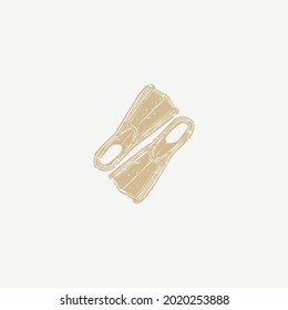 summer lino cut icon vector logo