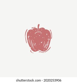 summer lino cut icon vector logo