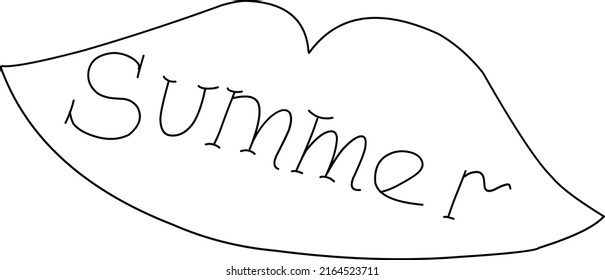 Summer in lips Illustration on a white background