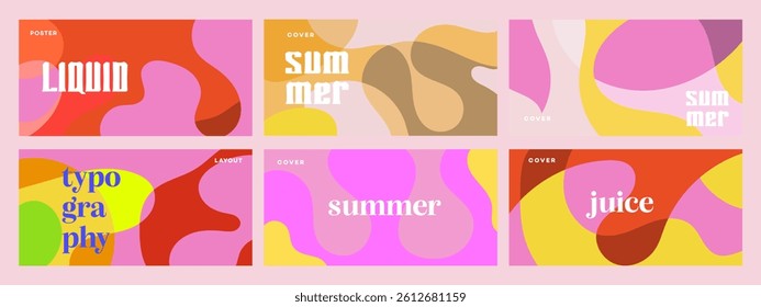 Summer Liquid Typography Posters Abstract Juice Designs