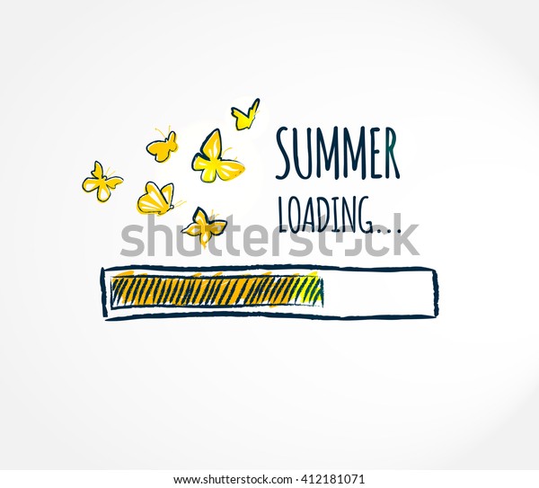 Sommerbelastung Hallo Sommer Konzeptkarte Design Der Stock