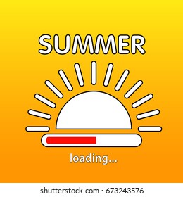 Summer is loading. Vector illustration. Eps 10