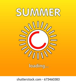 Summer is loading. Vector illustration. Eps 10