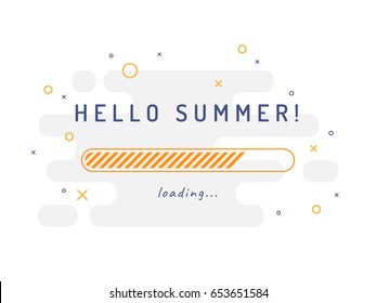 Summer loading - vector illustration. Grey background.