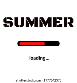 Summer is loading. Vector progress loading bar