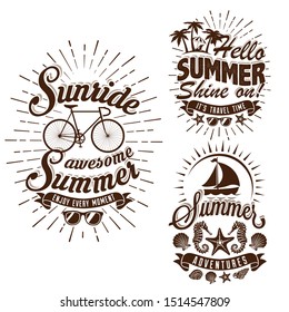 Summer logo collection. It is Summer time