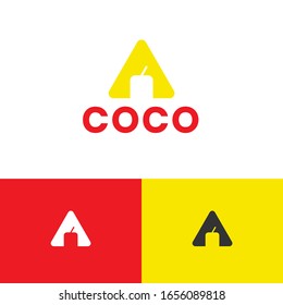 Summer logo design concept. Coconut logomark illustration. Can representing palm, beach, tourism.
