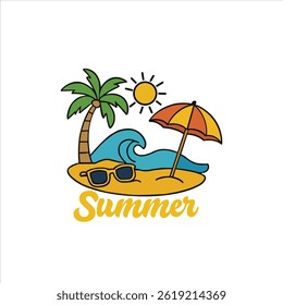 Summer logo design illustration vector