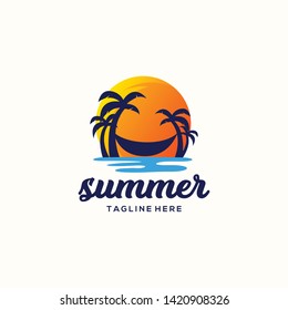 summer logo design vector illustration