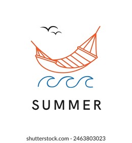 Summer logo design vetor file for logo designer inspiration and company brand
