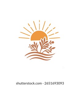 O logotipo de verão incorpora a essência do calor e relaxamento.