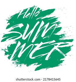 Summer logo. Hello summer. Pattern for design poster, logo, emblem, banner. Template on isolated background. Vector illustration