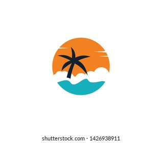 Summer logo icon beach vector 