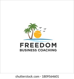 silueta de diseño de icono de logotipo de verano