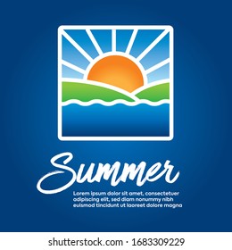 Summer logo, icon, sign, concept