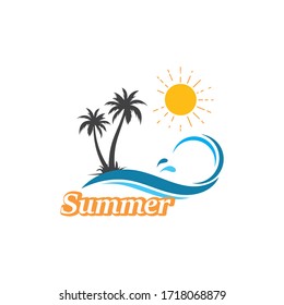 summer  logo icon vector illustration design