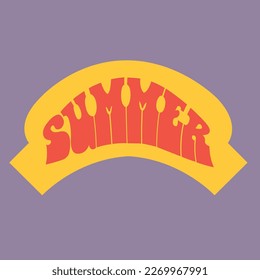 Summer logo retro 70s vector