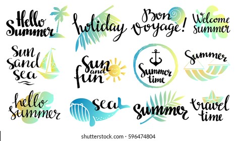 Summer logo set. Isolated on white background