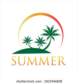 summer logo symbol  illustration design template - vector