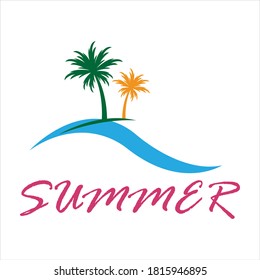 summer logo symbol  illustration design template - vector