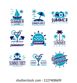 Summer logo template illustration
