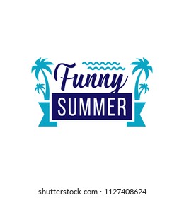 Summer logo template illustration
