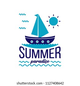 Summer logo template illustration
