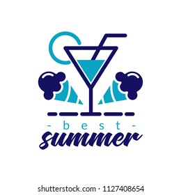 Summer logo template illustration
