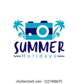 Summer logo template illustration
