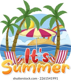Its summer logo template illustration