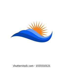 Summer logo template illustration. beach holiday vector