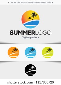 Summer logo template vector illustration, logo design