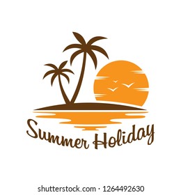 Summer logo template vector illustration