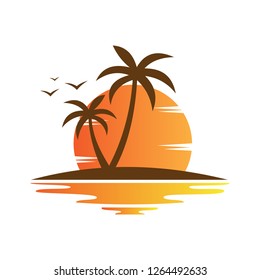 Summer logo template vector illustration