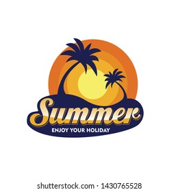 Summer logo template vector illustration - Vector 