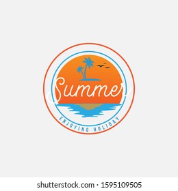 Summer logo template vector illustration